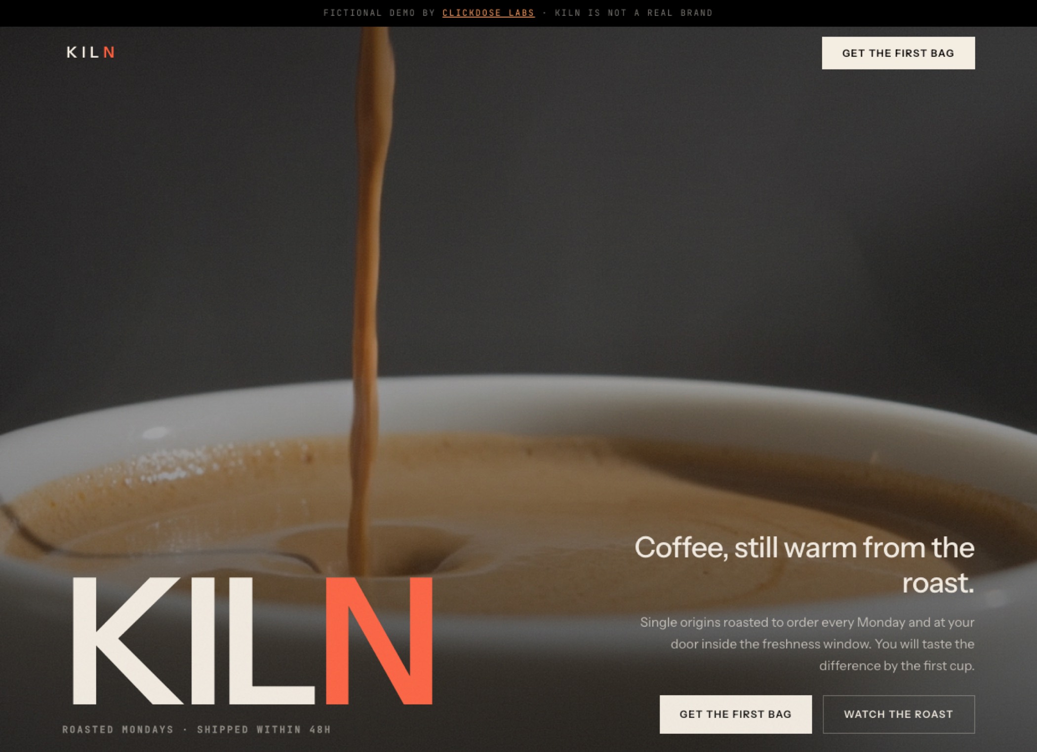 Kiln brand site built by ClickDose Labs