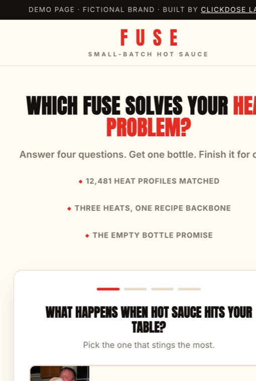 Quiz funnel demo