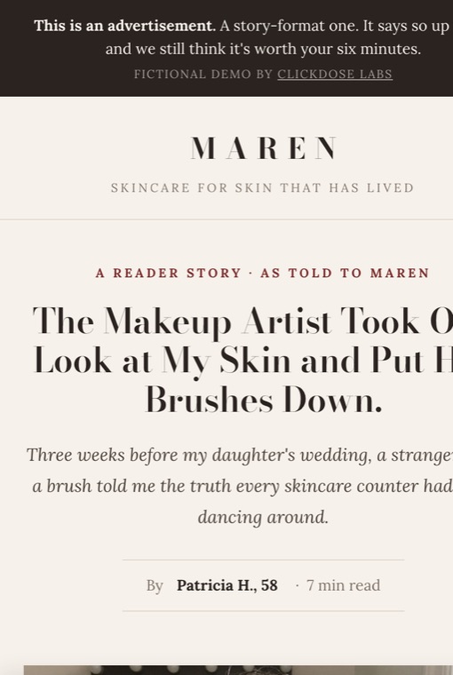 Story advertorial demo