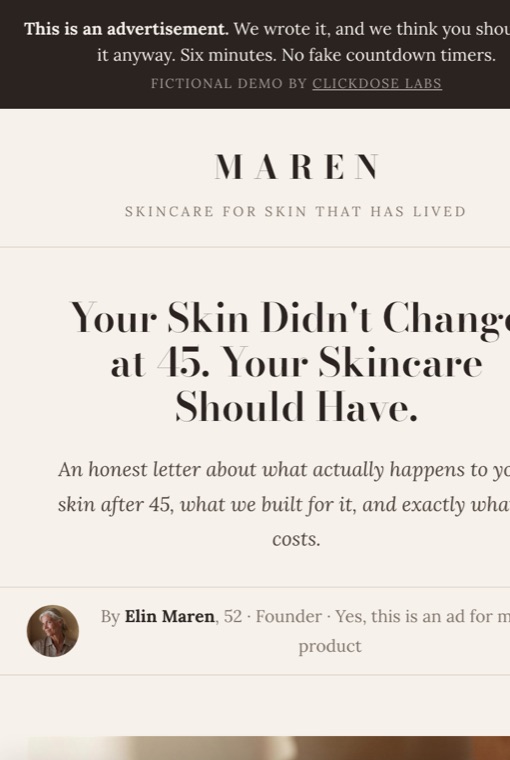 Advertorial demo