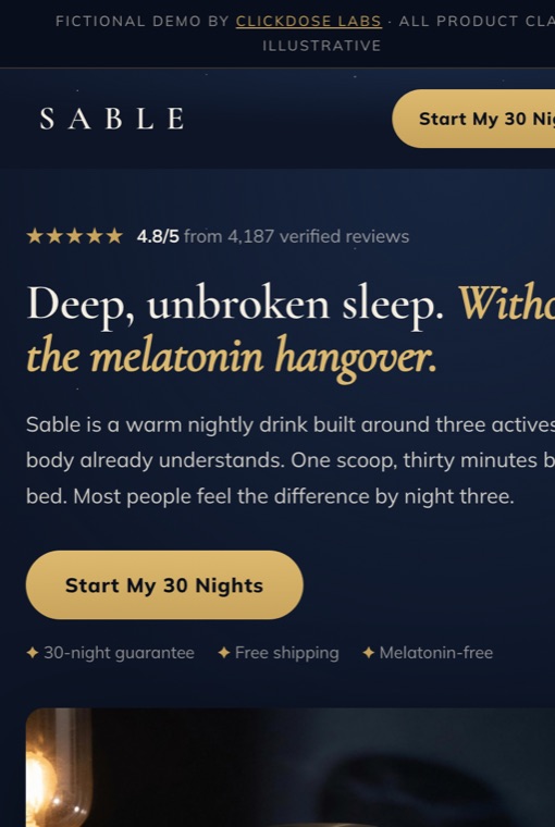 Sales page demo