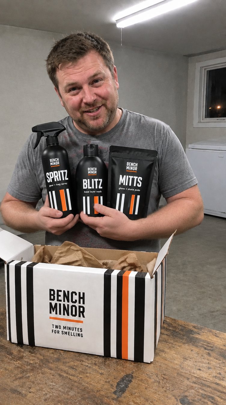 Dave holding all three Bench Minor products