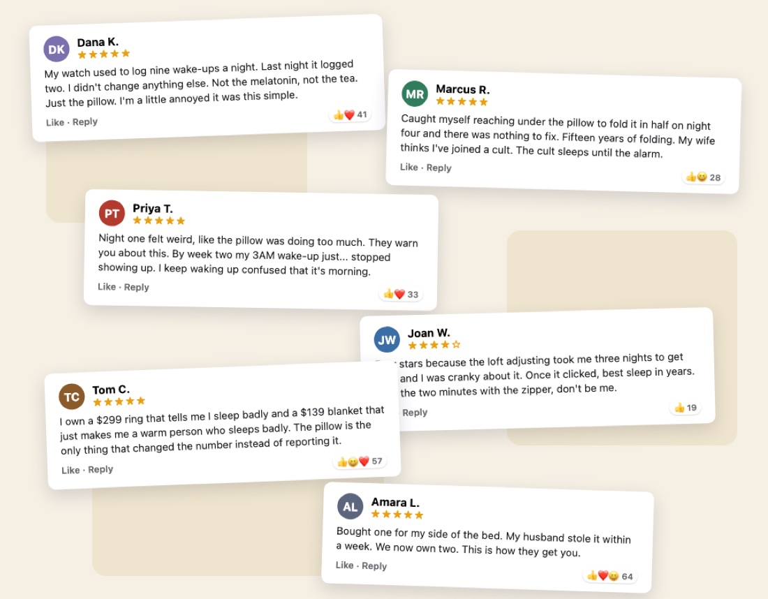 Customer reviews of the NOD pillow